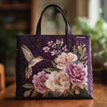 Torba Ręcznie Robiona Pikowana - Kolibry i Orchidee