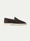 Klasyczne zamszowe loafersy brązowe