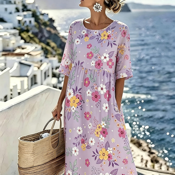 Amelia™ - Elegancka kwiatowa letnia sukienka midi