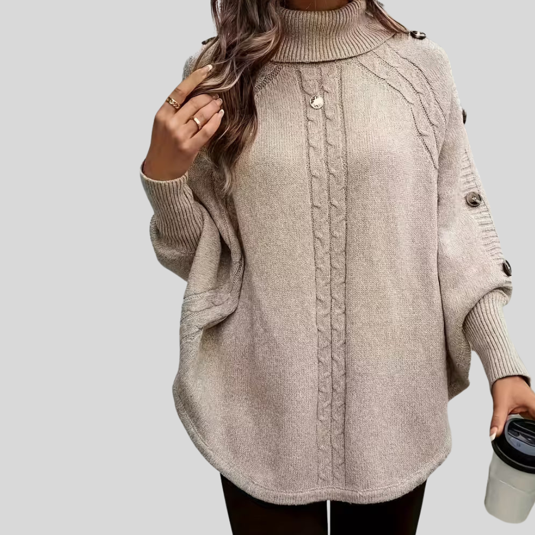 Norelle™ | Sweter z wysokim kołnierzem i splotem warkoczowym