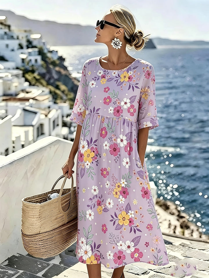 Amelia™ - Elegancka kwiatowa letnia sukienka midi
