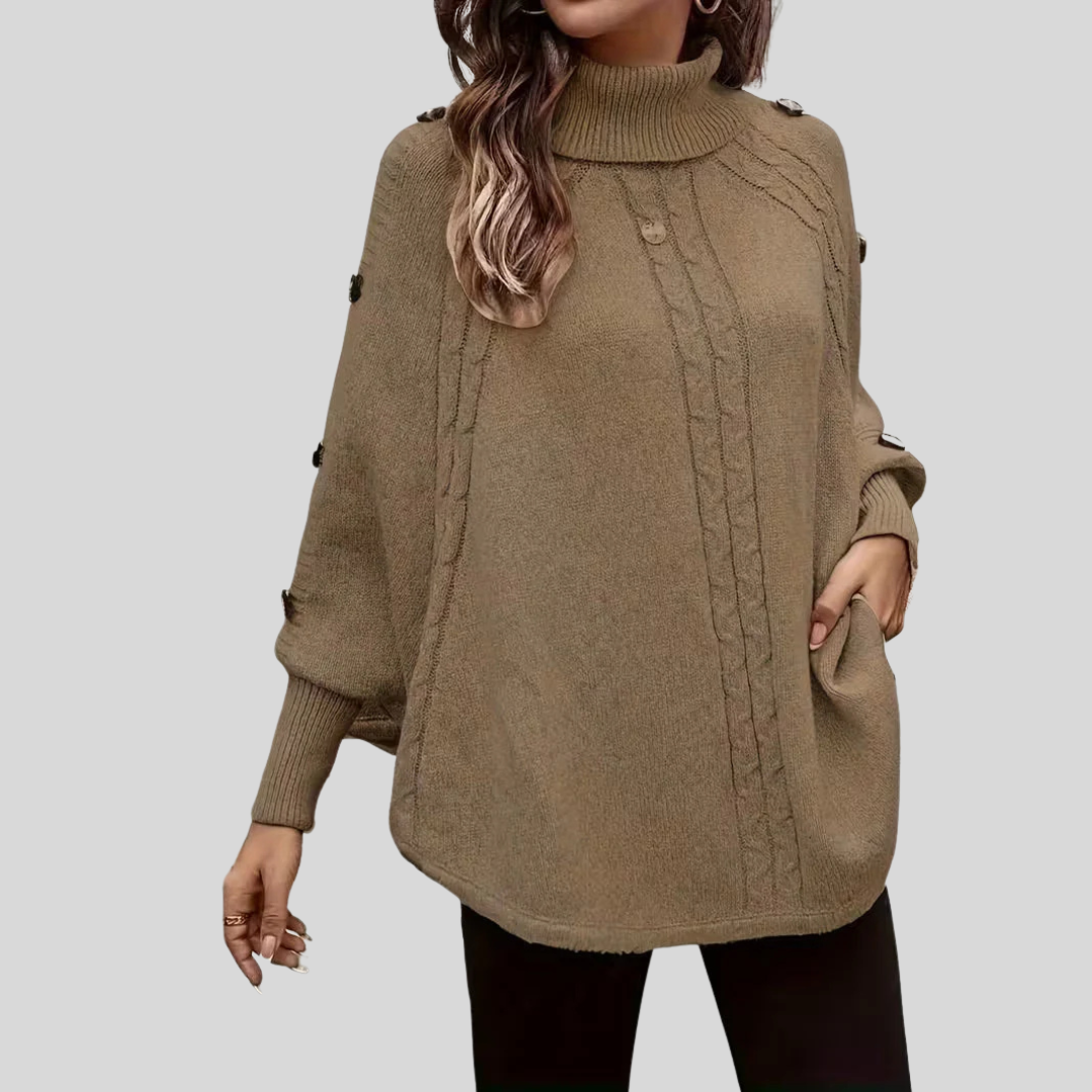 Norelle™ | Sweter z wysokim kołnierzem i splotem warkoczowym