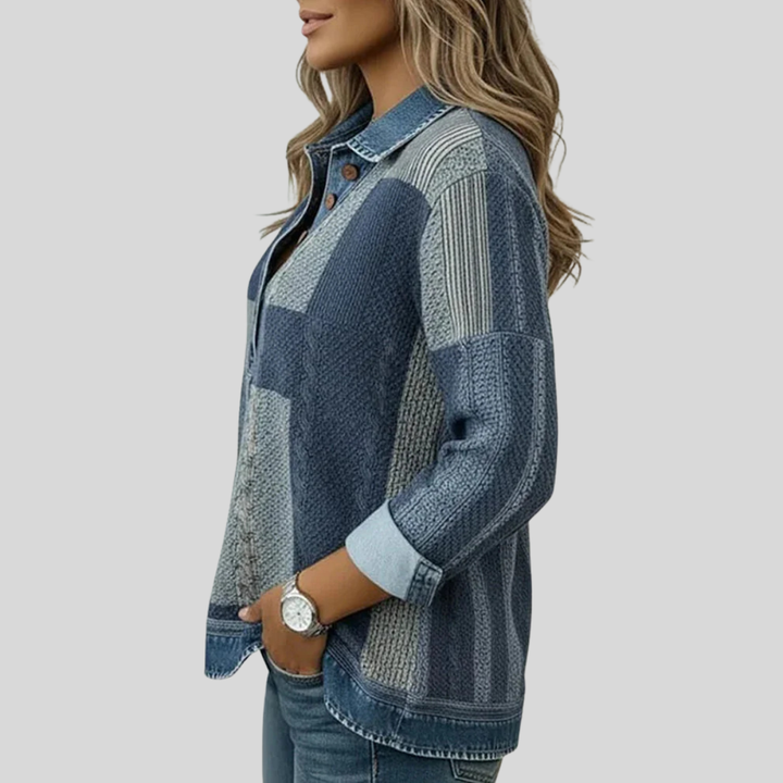 Meridell™ | Sweter z nadrukiem w stylu colorblock