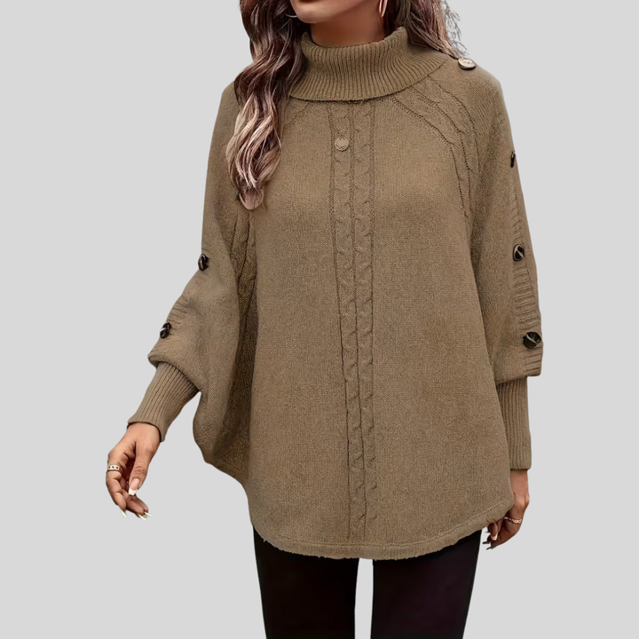 Norelle™ | Sweter z wysokim kołnierzem i splotem warkoczowym