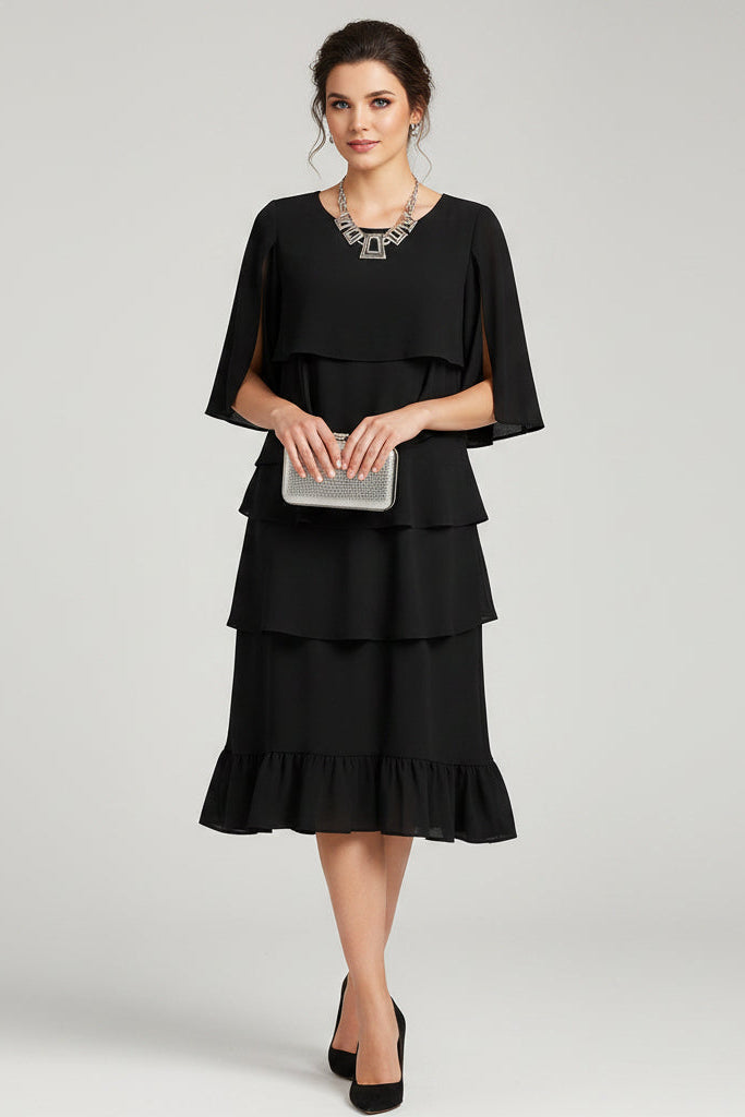 Anna | Elegancka sukienka midi z falbankami