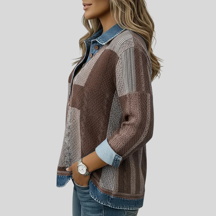 Meridell™ | Sweter z nadrukiem w stylu colorblock