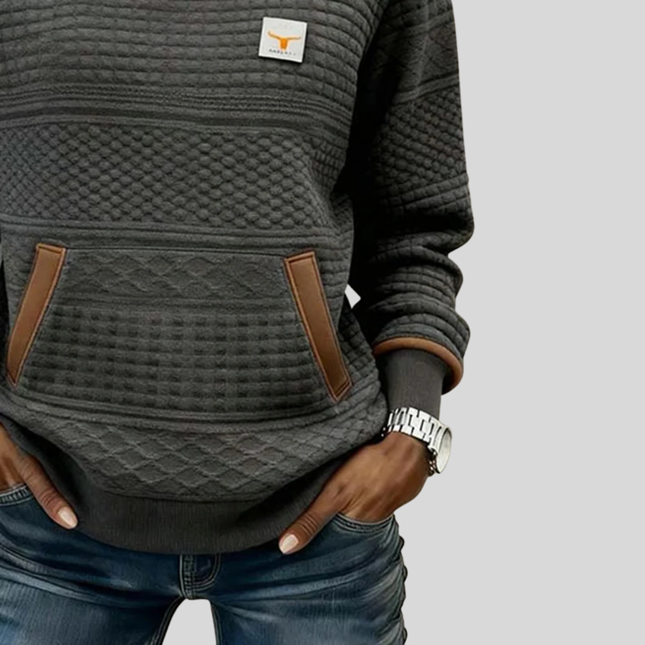 Danuta™ | Sweter z okrągłym dekoltem w kolorze blokowym