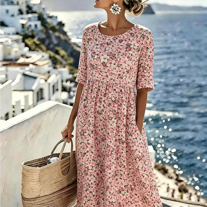 Charlotte™ - Elegancka kwiatowa letnia sukienka midi