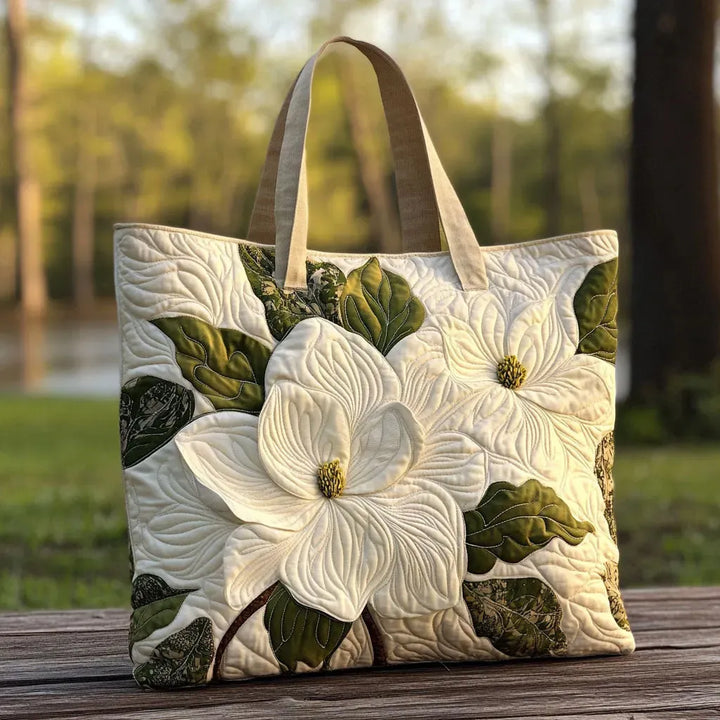 Torba Ręcznie Szyta Pikowana - Eleganckie Lilia Białe