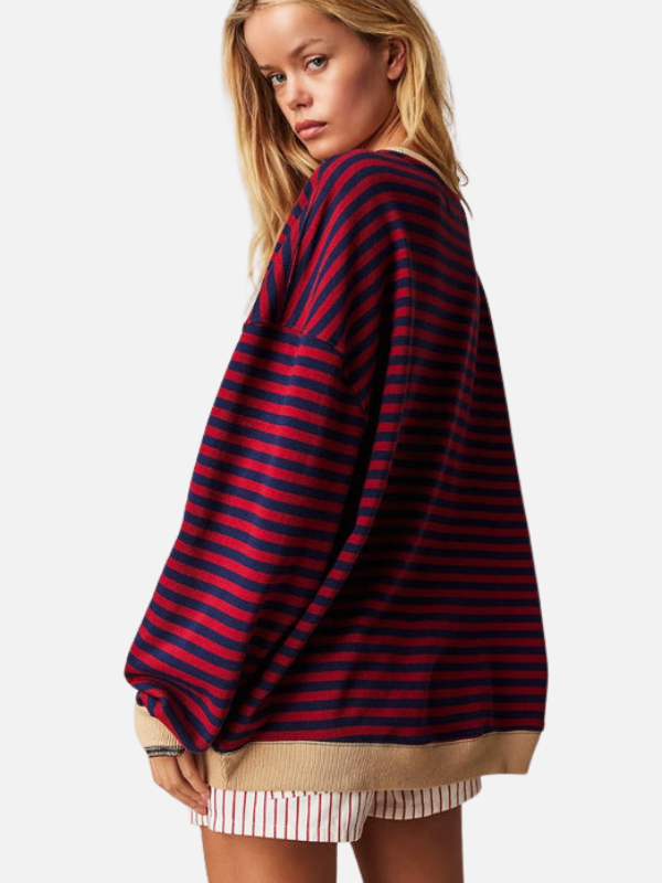 Lene | Kolorowy Oversized Paski Sweter