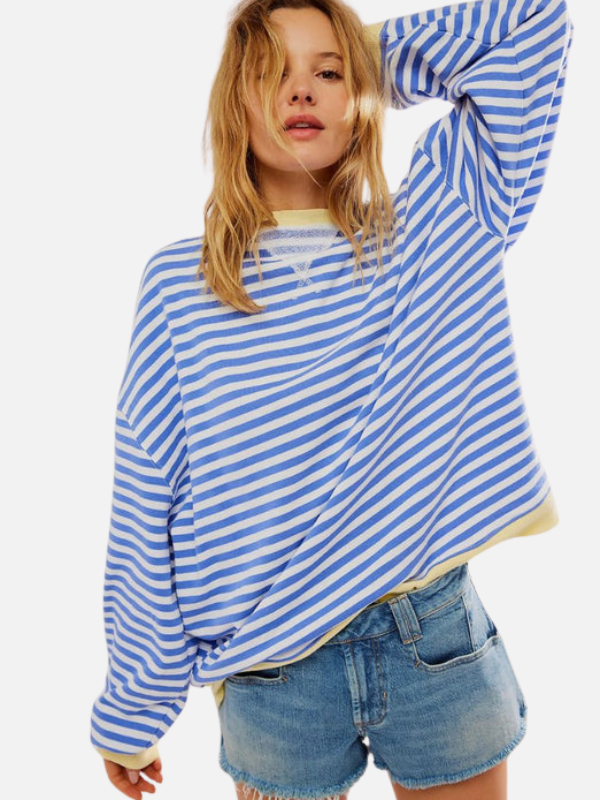 Lene | Kolorowy Oversized Paski Sweter