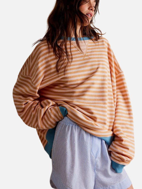 Lene | Kolorowy Oversized Paski Sweter