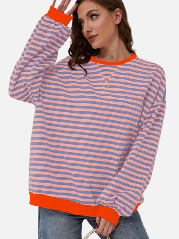 Lene | Kolorowy Oversized Paski Sweter