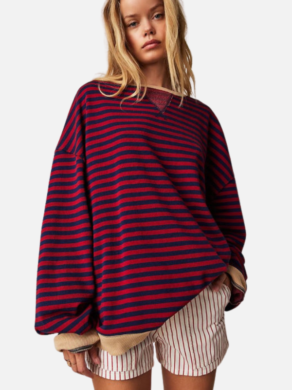 Lene | Kolorowy Oversized Paski Sweter