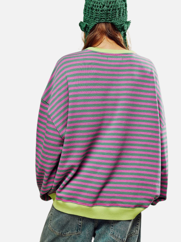 Lene | Kolorowy Oversized Paski Sweter