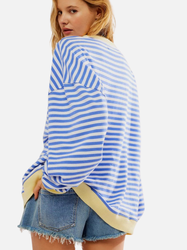 Lene | Kolorowy Oversized Paski Sweter