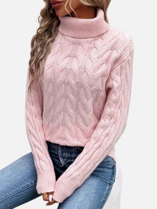 Kirsten | Sweter z warkoczykami i golfem – Damski