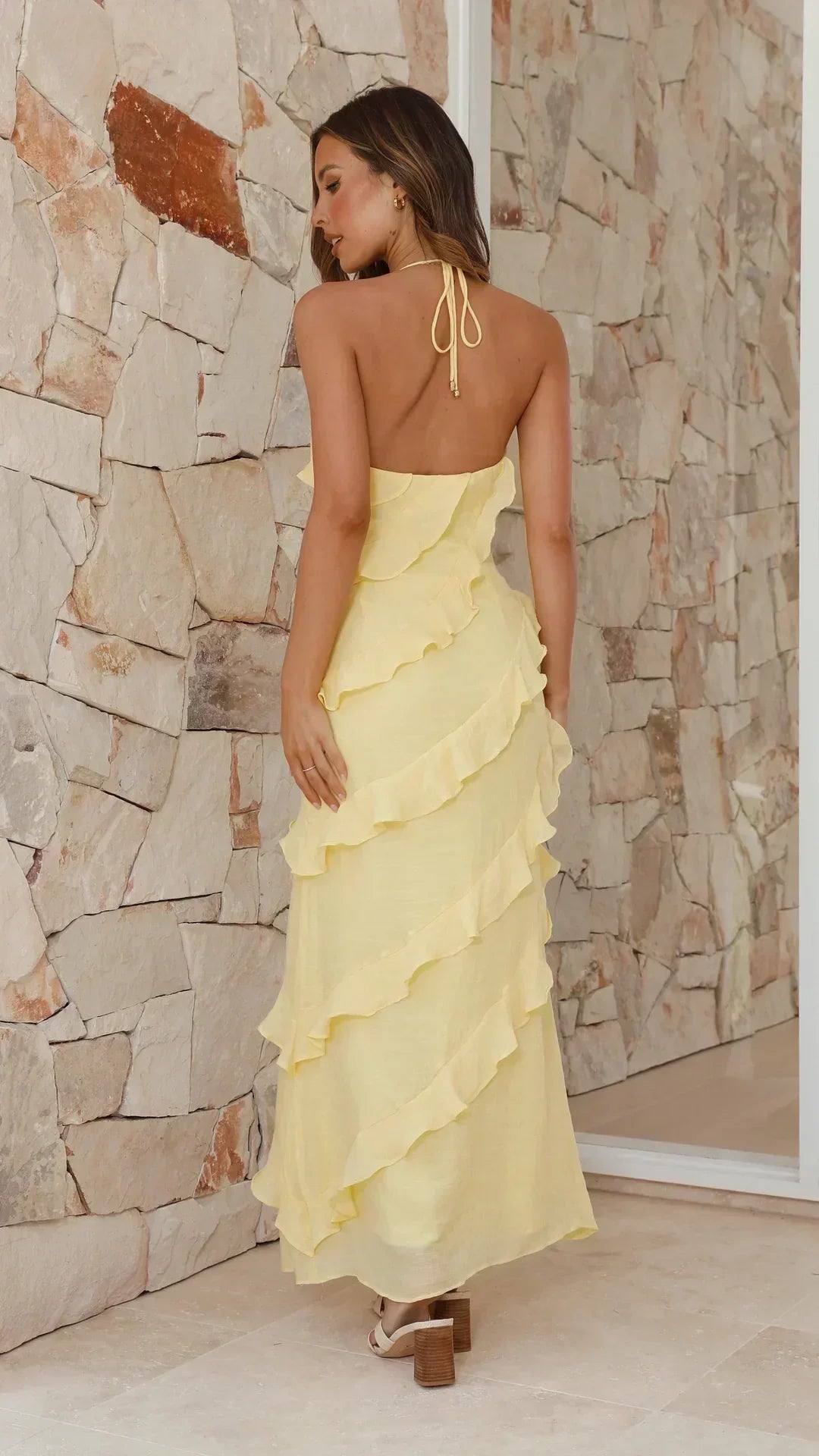Luna Fashion House | Sukienka Maxi z Fiszbynami dla Pań – Elegancka Sukienka Letnia