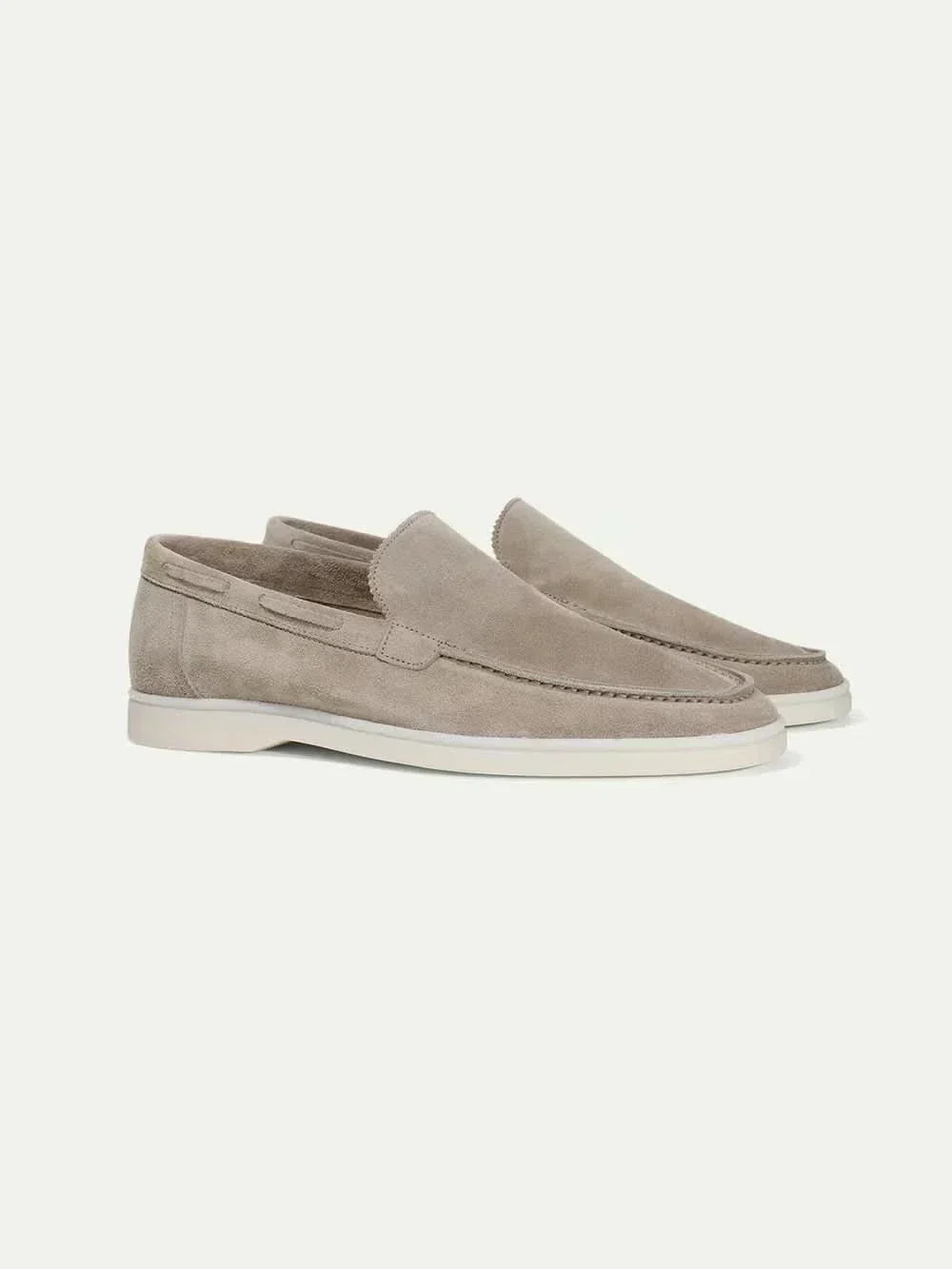 Klasyczne zamszowe loafersy Jasnoszare