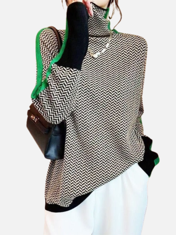 Susanne | Wzorzysty sweter z golfem