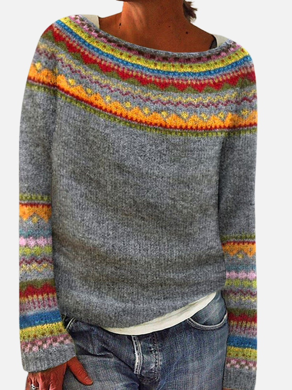 Susanne | Wzorzysty sweter z okrągłym dekoltem