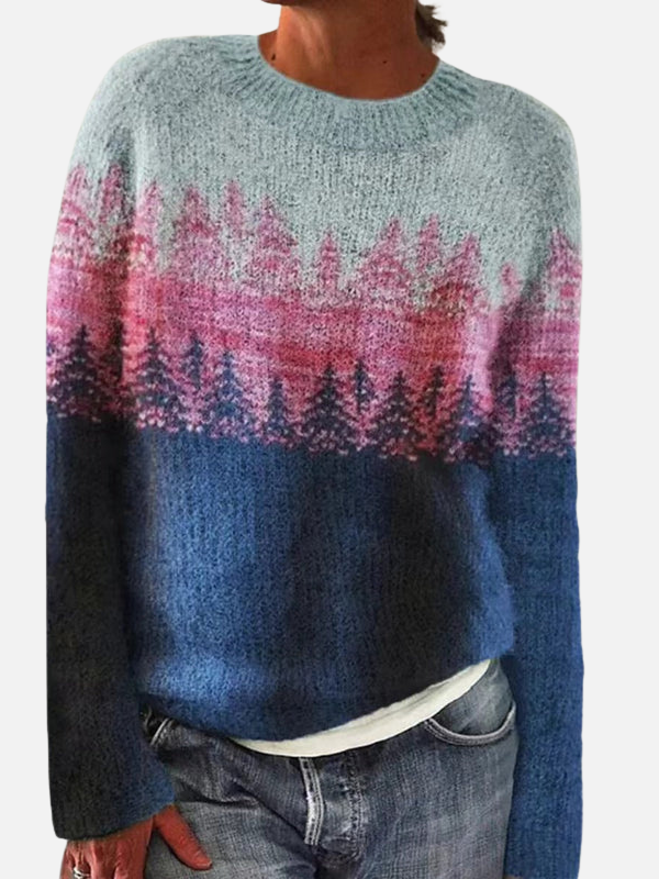 Susanne | Wzorzysty sweter z okrągłym dekoltem