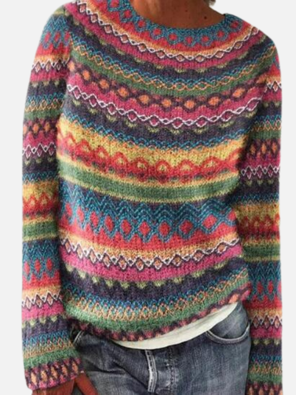 Susanne | Wzorzysty sweter z okrągłym dekoltem