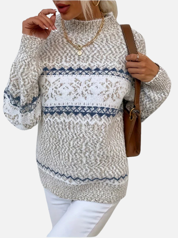 Maria | Wzorzysty sweter z płatkami śniegu