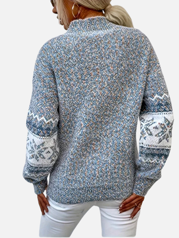 Maria | Wzorzysty sweter z płatkami śniegu