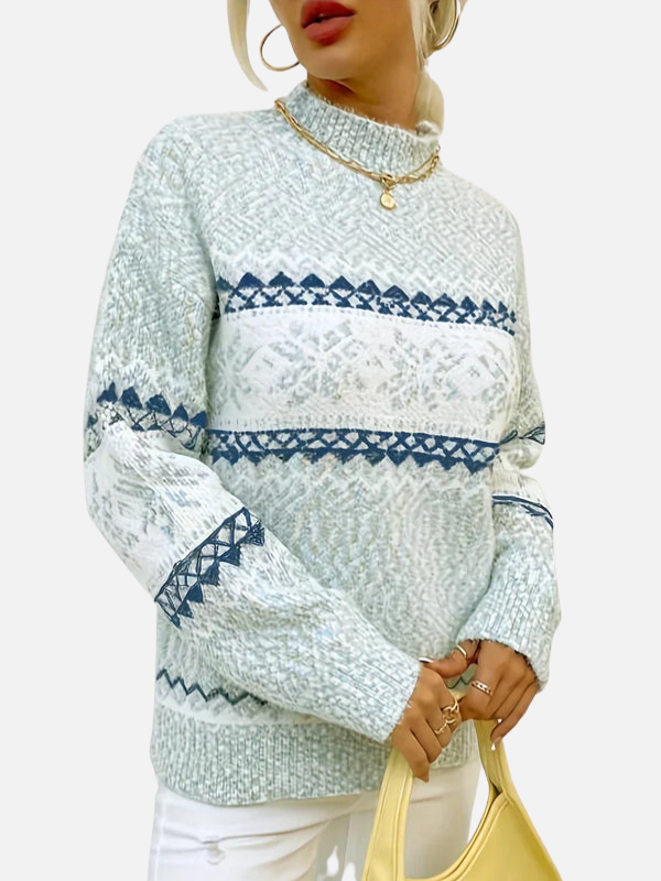 Maria | Wzorzysty sweter z płatkami śniegu