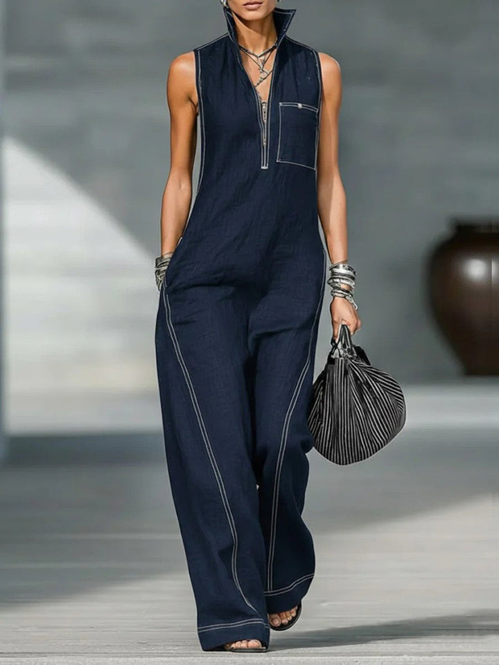 Jamie | Minimalistyczny bezrękawnik Relaxed Jumpsuit