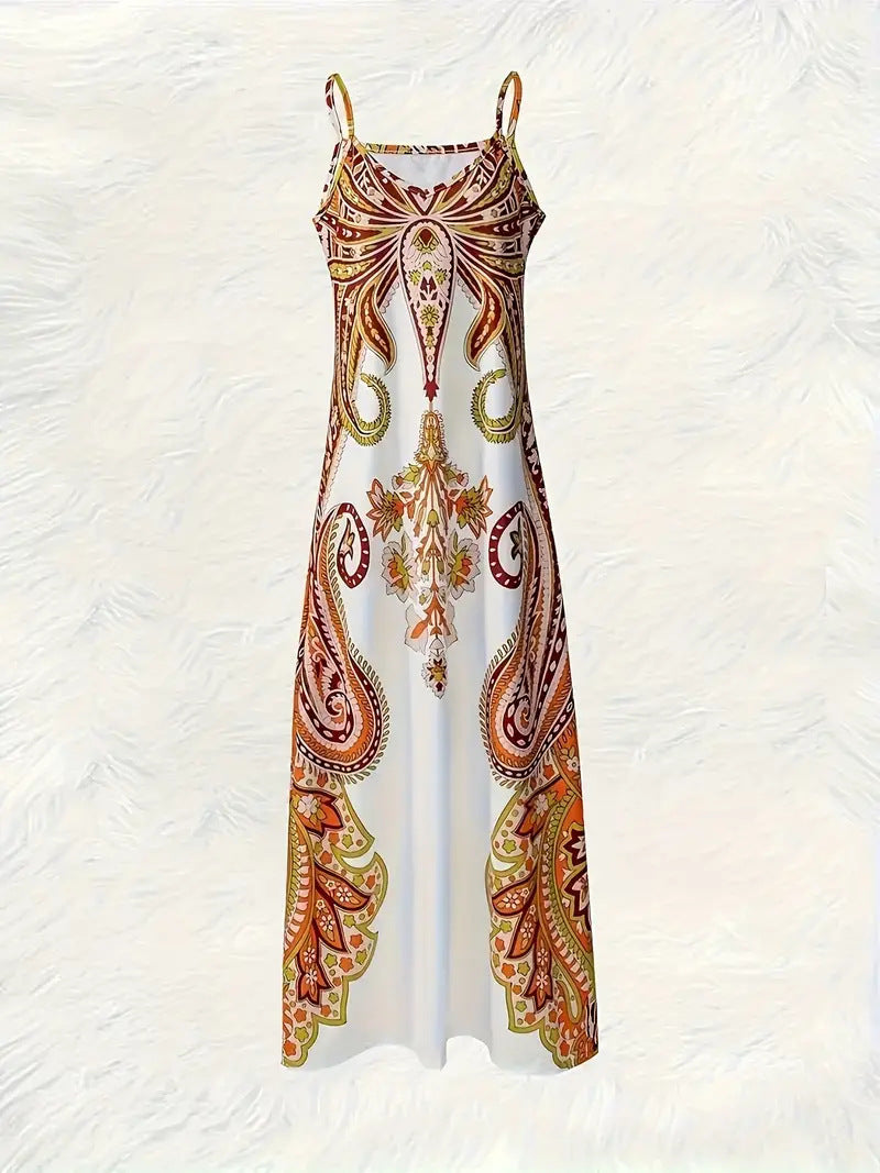 Chelsea - Sukienka midi w grochy z falbanami w stylu boho