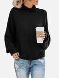 Anna | Oversize Sweter z Golfem w Grubym Splecie