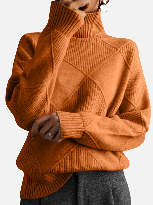 Susanne | Sweter z golfem w romby