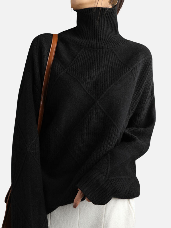 Susanne | Sweter z golfem w romby