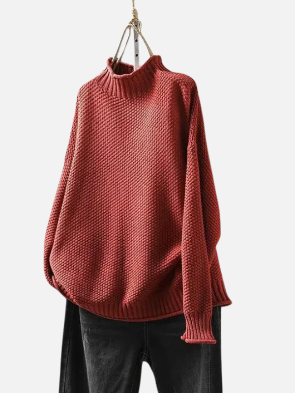 Karen | Sweter z wysokim kołnierzem z miękkiego grubego splotu