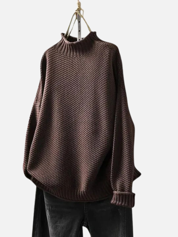 Karen | Sweter z wysokim kołnierzem z miękkiego grubego splotu