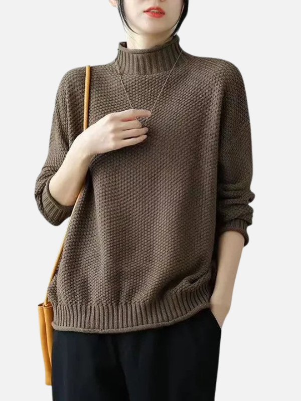 Karen | Sweter z wysokim kołnierzem z miękkiego grubego splotu