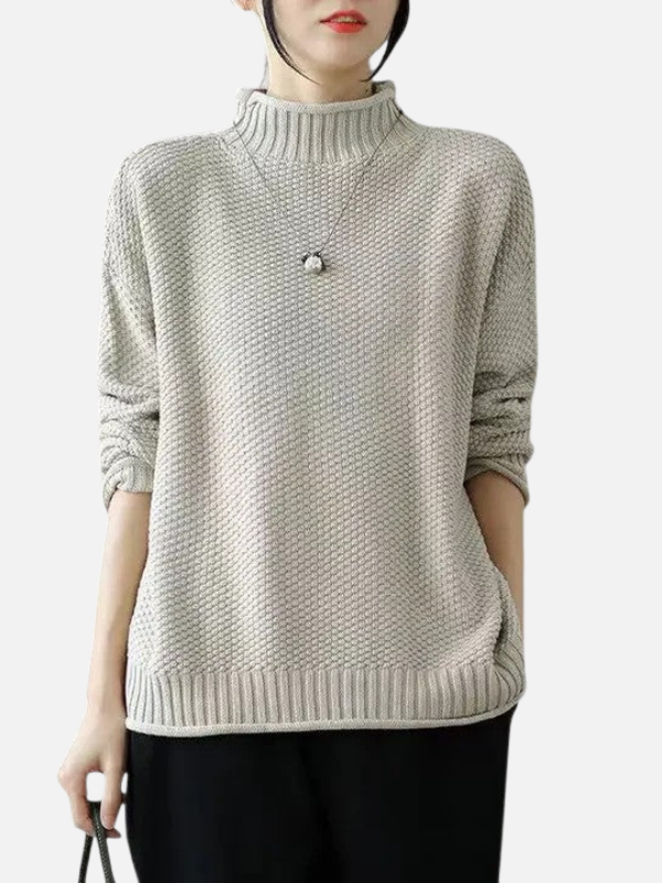 Karen | Sweter z wysokim kołnierzem z miękkiego grubego splotu