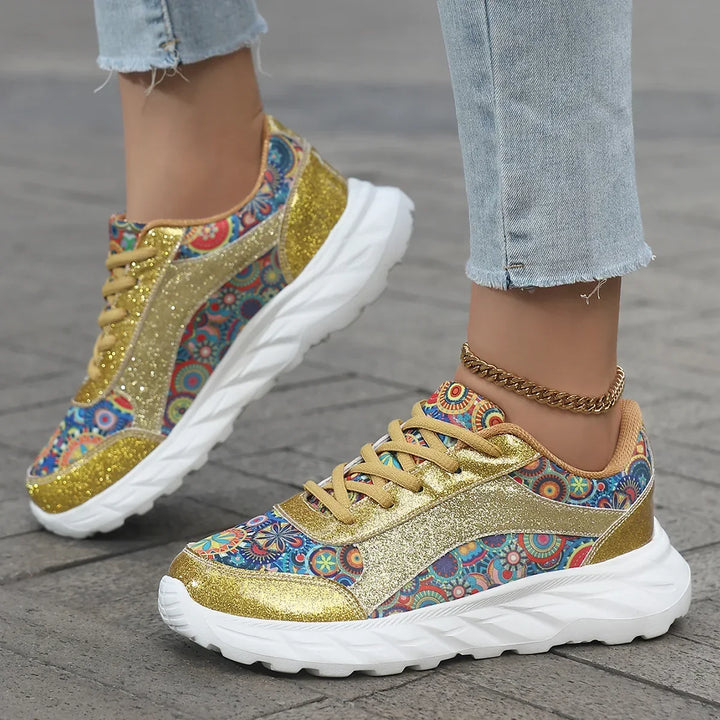 Eloise | Lśniące platformowe sneakersy na co dzień