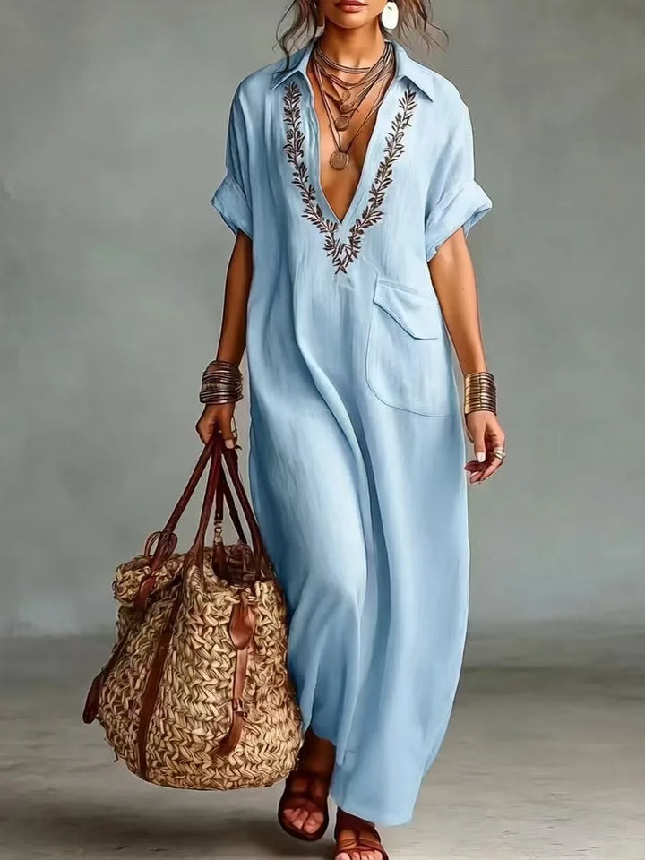 Marta | Boho Sukienka Maxi z kwiatowym nadrukiem