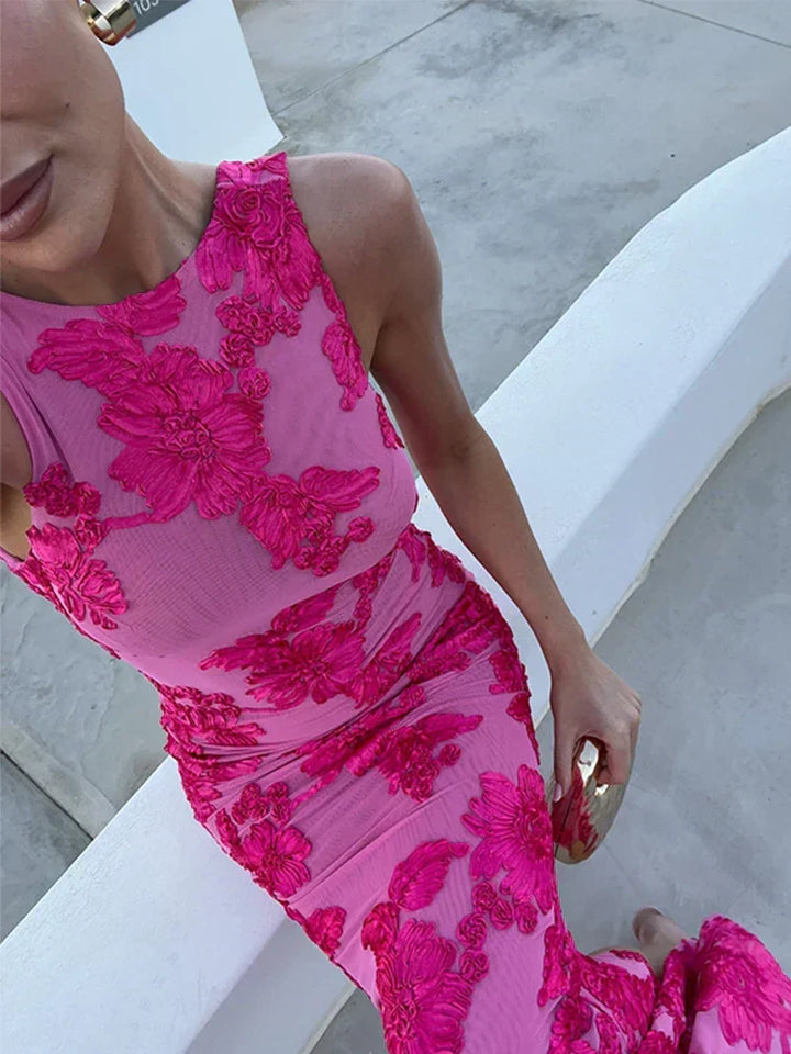 Alora - Elegancka Sukienka Maxi w Kwiaty