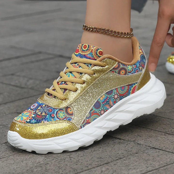 Eloise | Lśniące platformowe sneakersy na co dzień