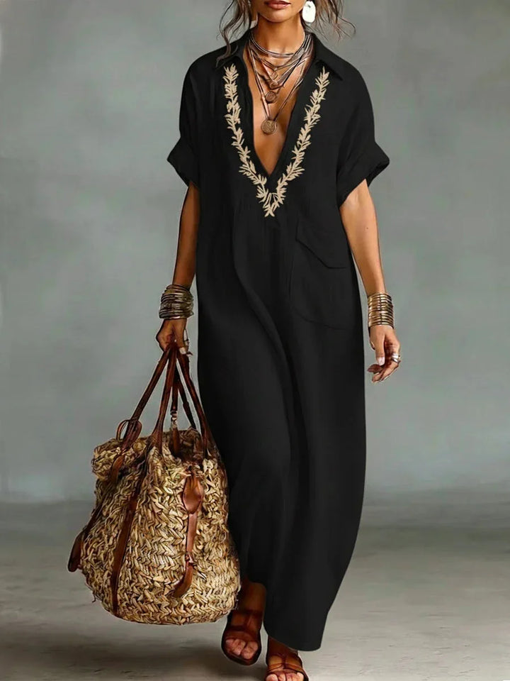 Marta | Boho Sukienka Maxi z kwiatowym nadrukiem