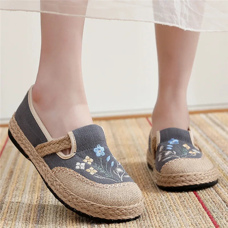 Ella | Boho Haftowane Buty Canvas
