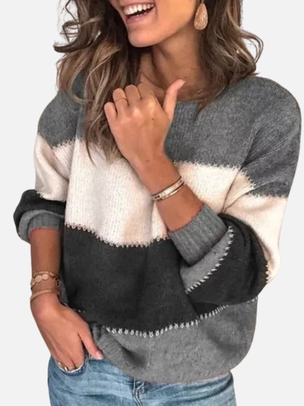Kirsten | Pasiaste sweter z okrągłym dekoltem