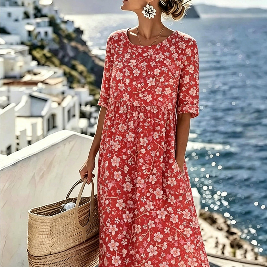 Charlotte™ - Elegancka kwiatowa letnia sukienka midi