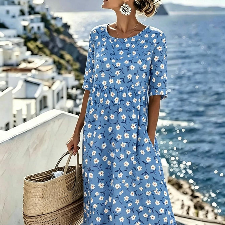 Lily™ - Elegancka Kwiatowa Sukienka Midi na Lato