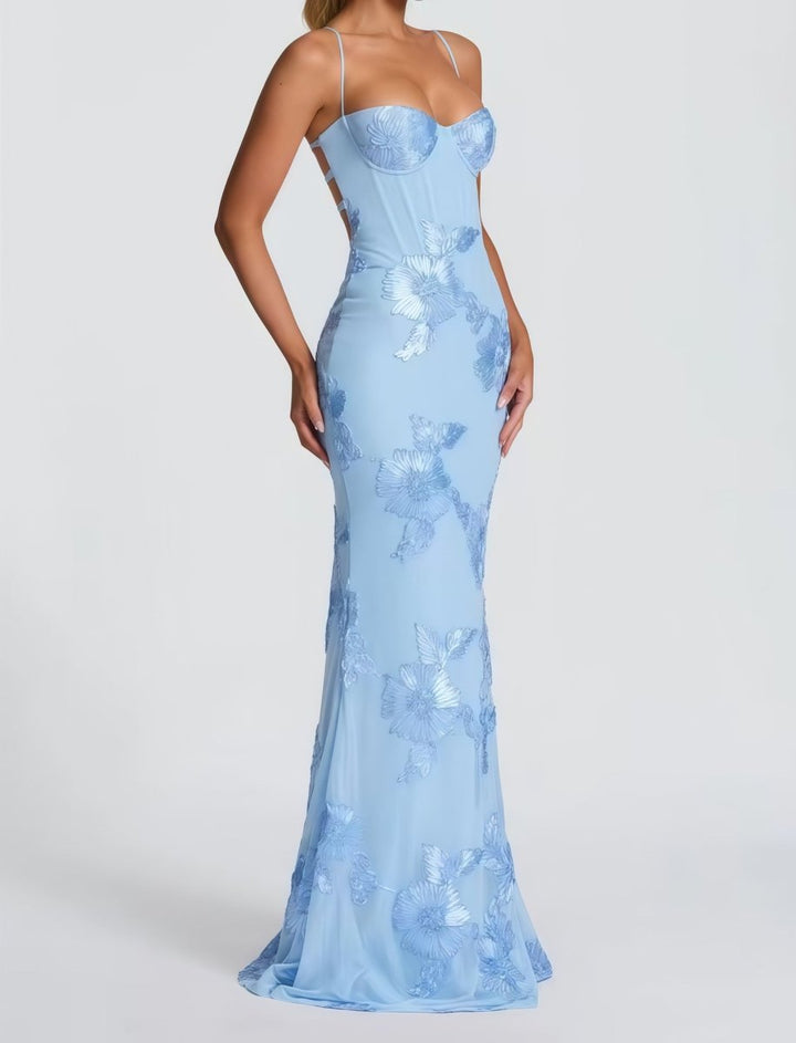 Sukienka maxi bodycon z koronką