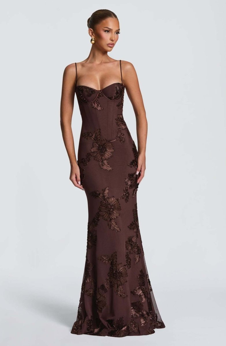 Sukienka maxi bodycon z koronką